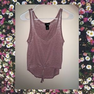 Muave Tie Cropped Tank Top